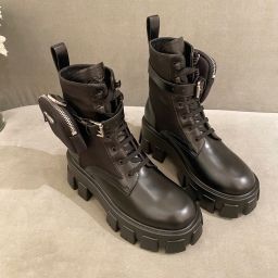 Prada Brushed Leather and nylon boots – Replica